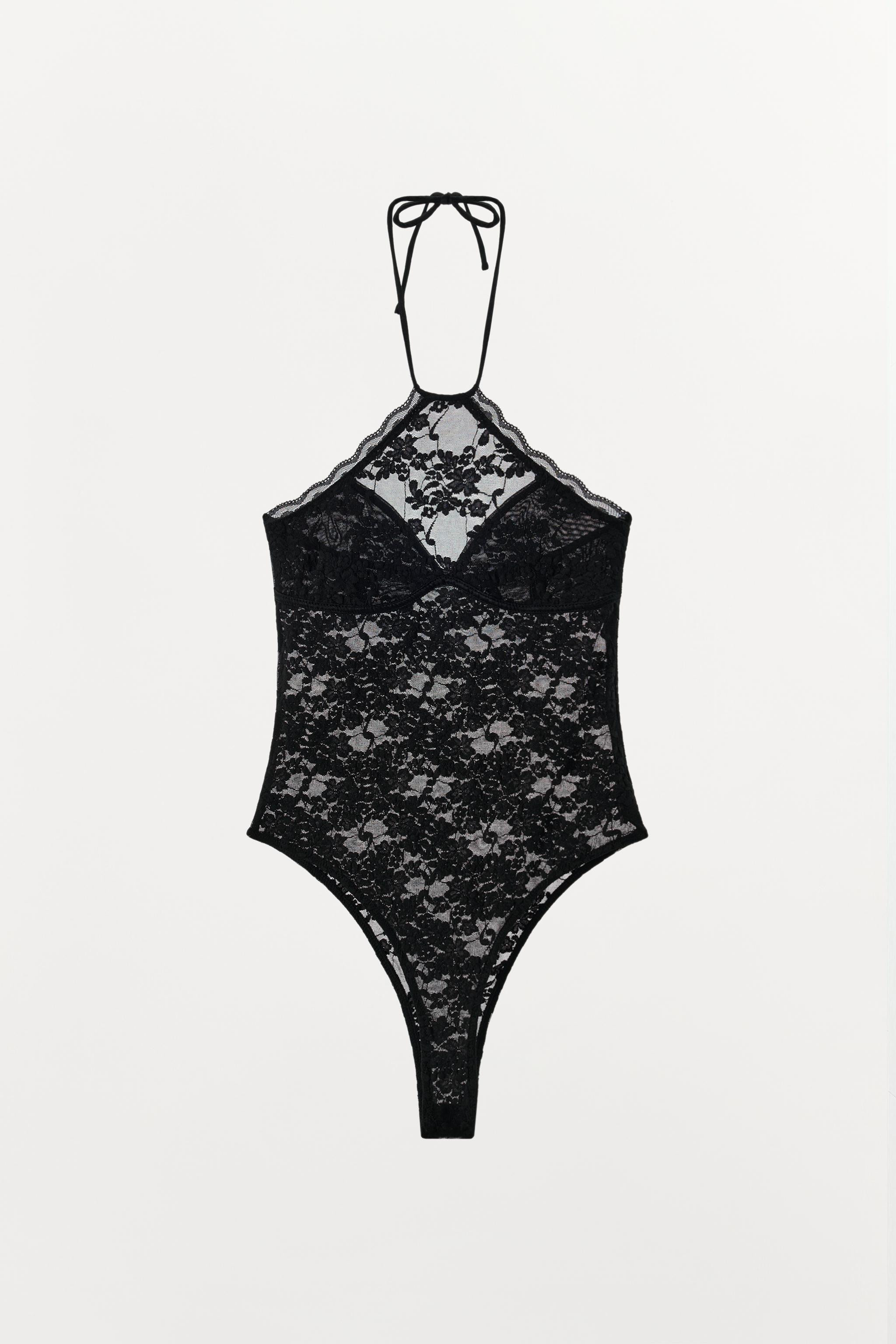 LACE HALTER NECK BODYSUIT | Zara US