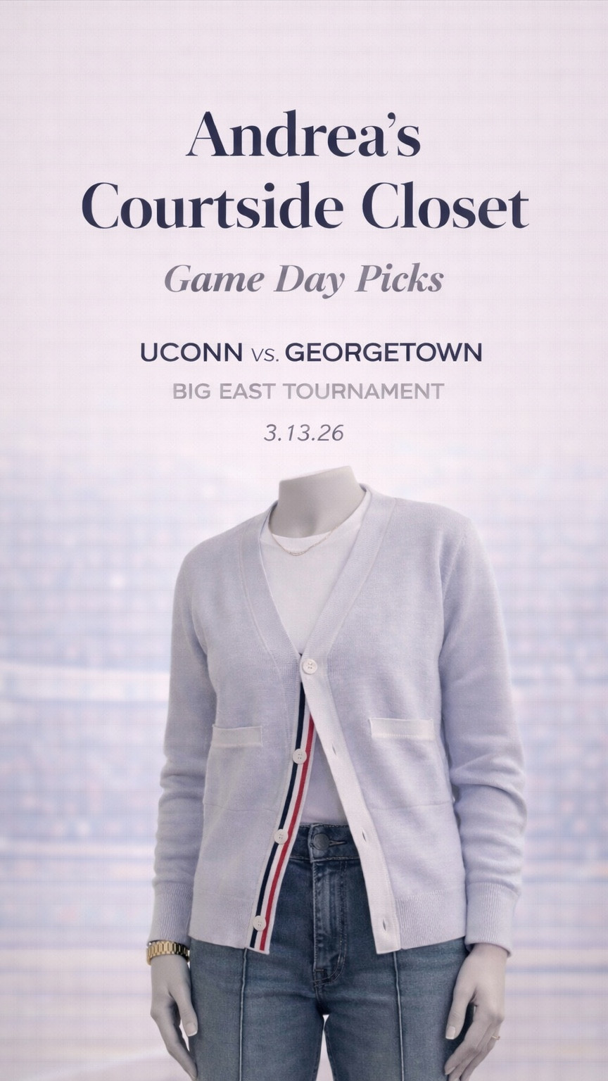 Tournament style, game two 🏀

Zara low-rise jeans, my go-to Sam Edelman pumps, a Thom Browne Milano stitch cardigan, and a Skims jersey tee.

Zara Jeans: https://www.zara.com/us/en/low-rise-trf-bootcut-jeans-p05762012.html?v1=500020734

Everything linked here. Shopping my links benefits Connecticut Children’s Medical Center ❤️
#LTK #CourtsideStyle #GameDayFits
#LTKootd #LTKcreator #OOTG #outfitofthegame #uconnhuskies #thombrowne #samedelman #skims #zara