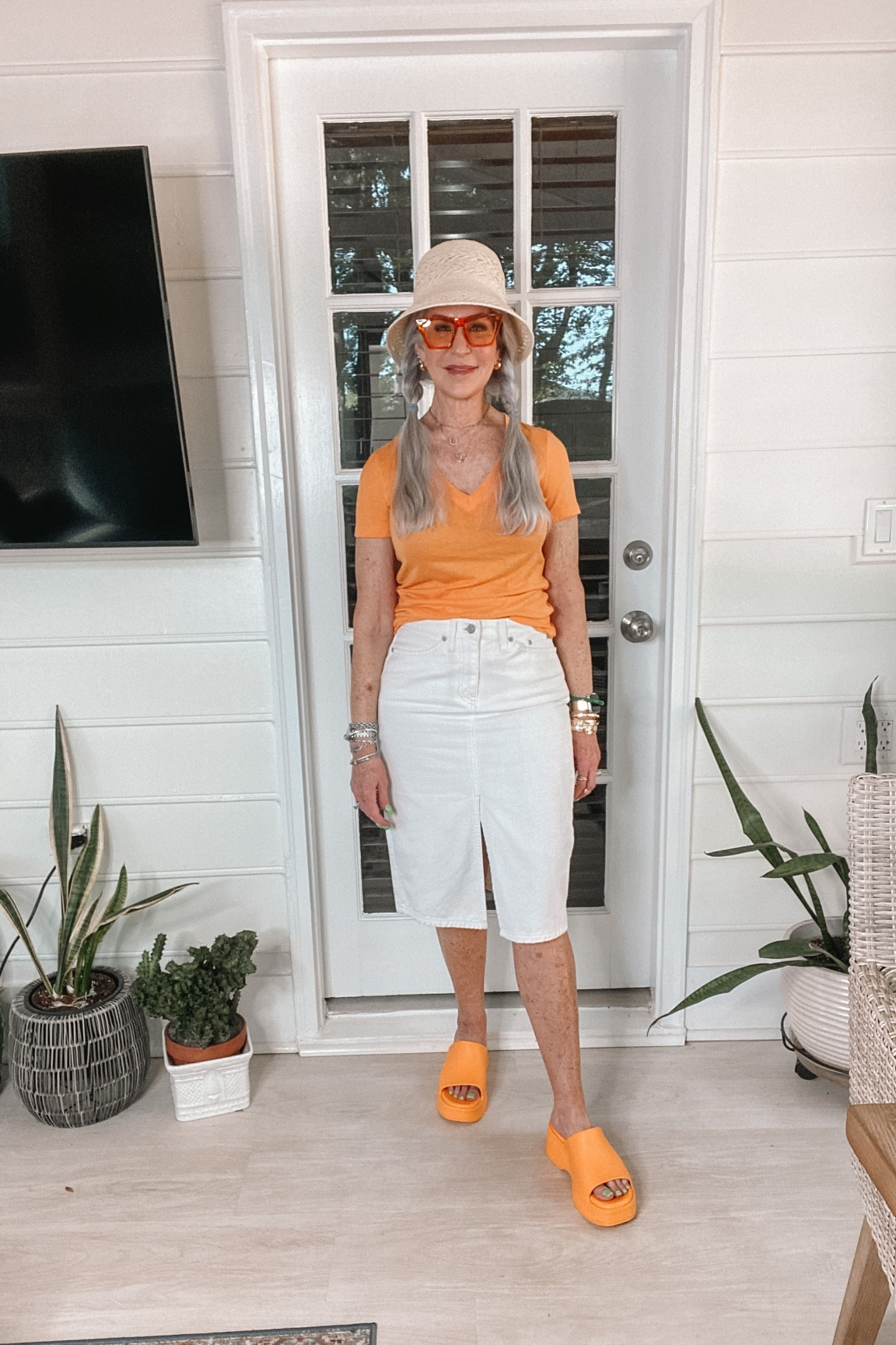 The beauty of a denim skirt is that you can set the mood of your whole look depending on how you accessorize!

#LTKshoecrush #LTKstyletip #LTKSeasonal