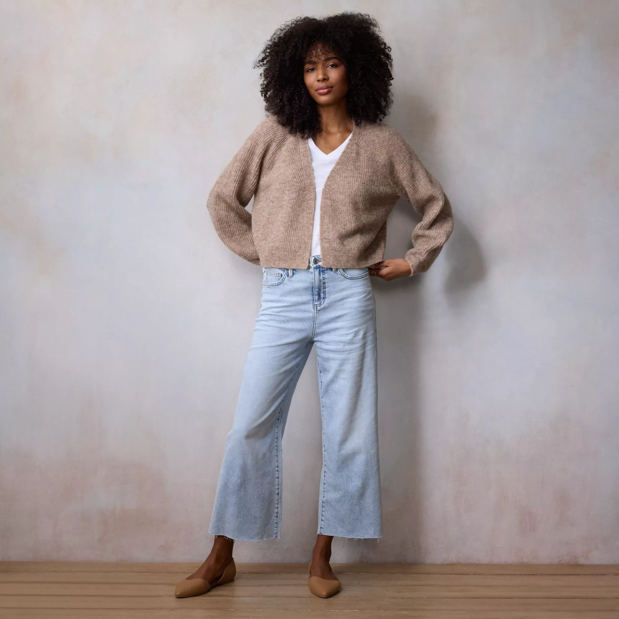 Women's LC Lauren Conrad Knit Shaker Stitch Open Cardigan | Kohl's