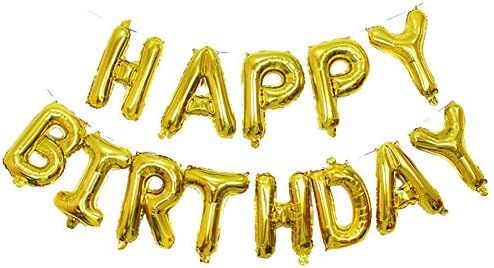 KALOR 16 inch Happy Birthday Balloons Gold Balloon Banner Aluminum Foil Letters Banner Balloons f... | Amazon (US)