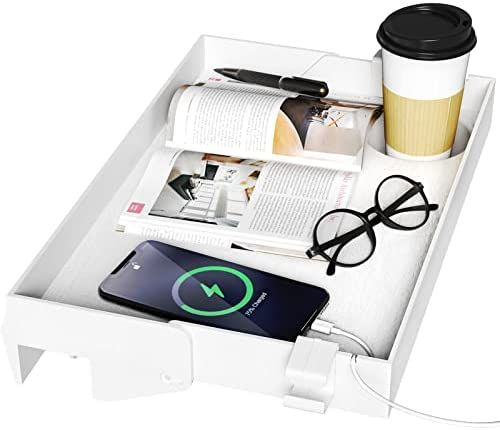 SPACELEAD Bedside Shelf for Bed – College Dorm Room Clip On Nightstand with Cup Holder & Cord H... | Amazon (US)