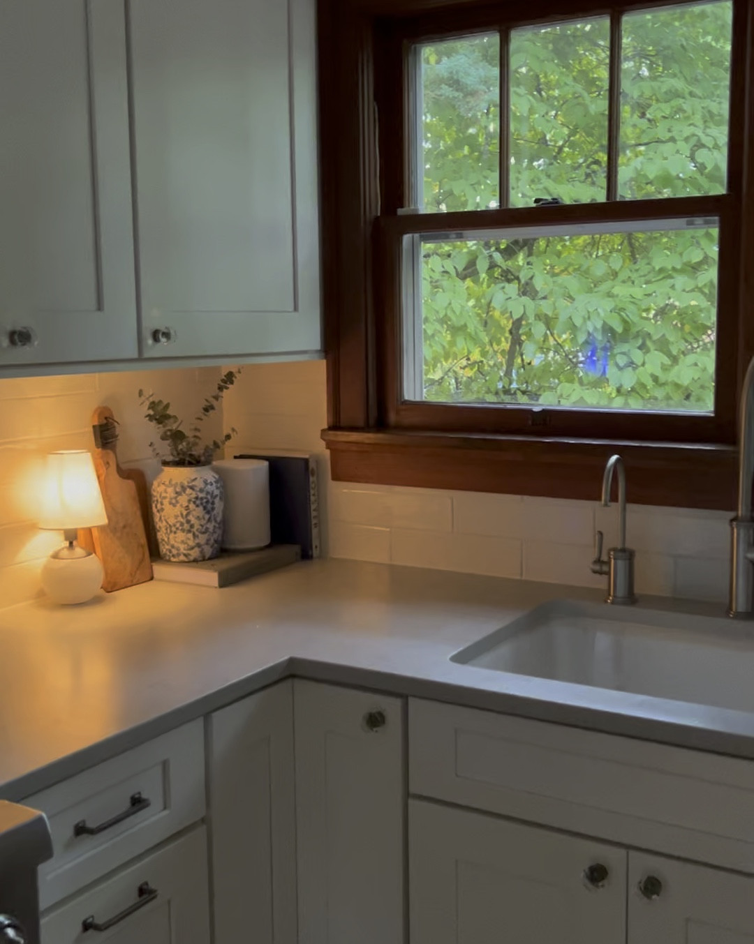 Perfect mini lamp for a kitchen, and I can’t believe where I found this blue floral vase from! 
//
Interior styling 
Home design 
Kitchen counter inspo 

#LTKSeasonal #LTKHome #LTKStyleTip