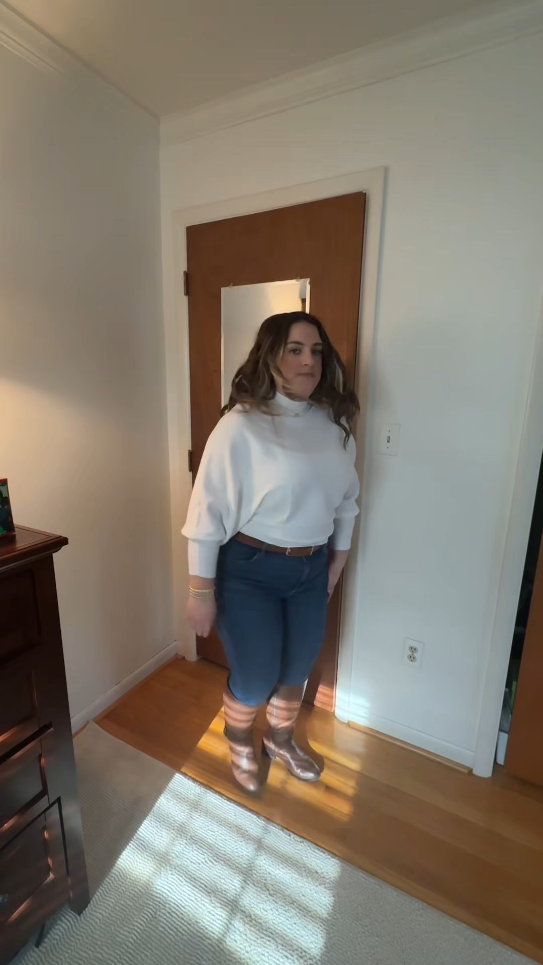 Brunch-ready in neutral layers 🤍
Shop my white knit, everyday jeans, and go-to boots on LTK.

#LTKootd