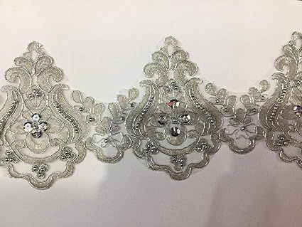 Beaded Lace Trim Sequinned Vintage Decorative Wedding/Bridal DIY Craft Sewing Coloured Fabric TR3... | Amazon (US)