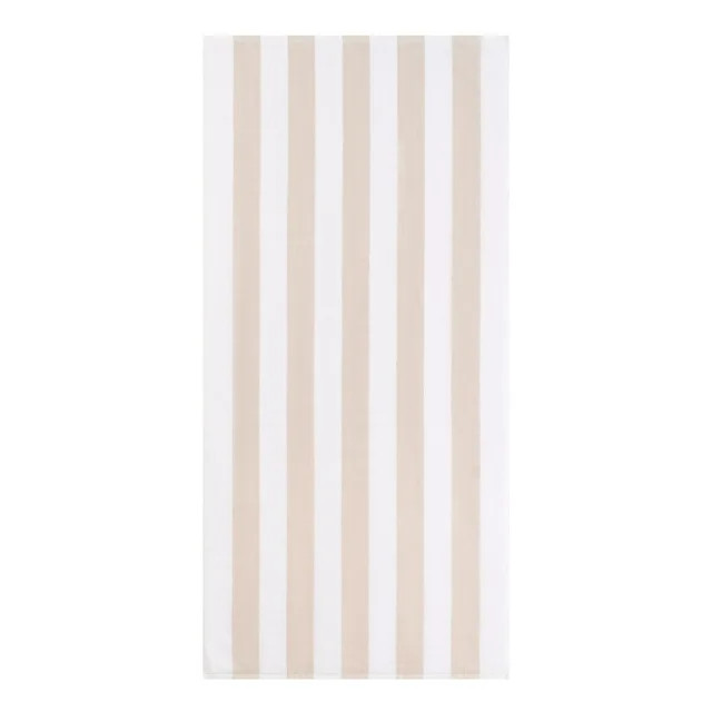 Mainstays Cabana Beige Striped Beach Towel, 58" x 28", Beige | Walmart (US)