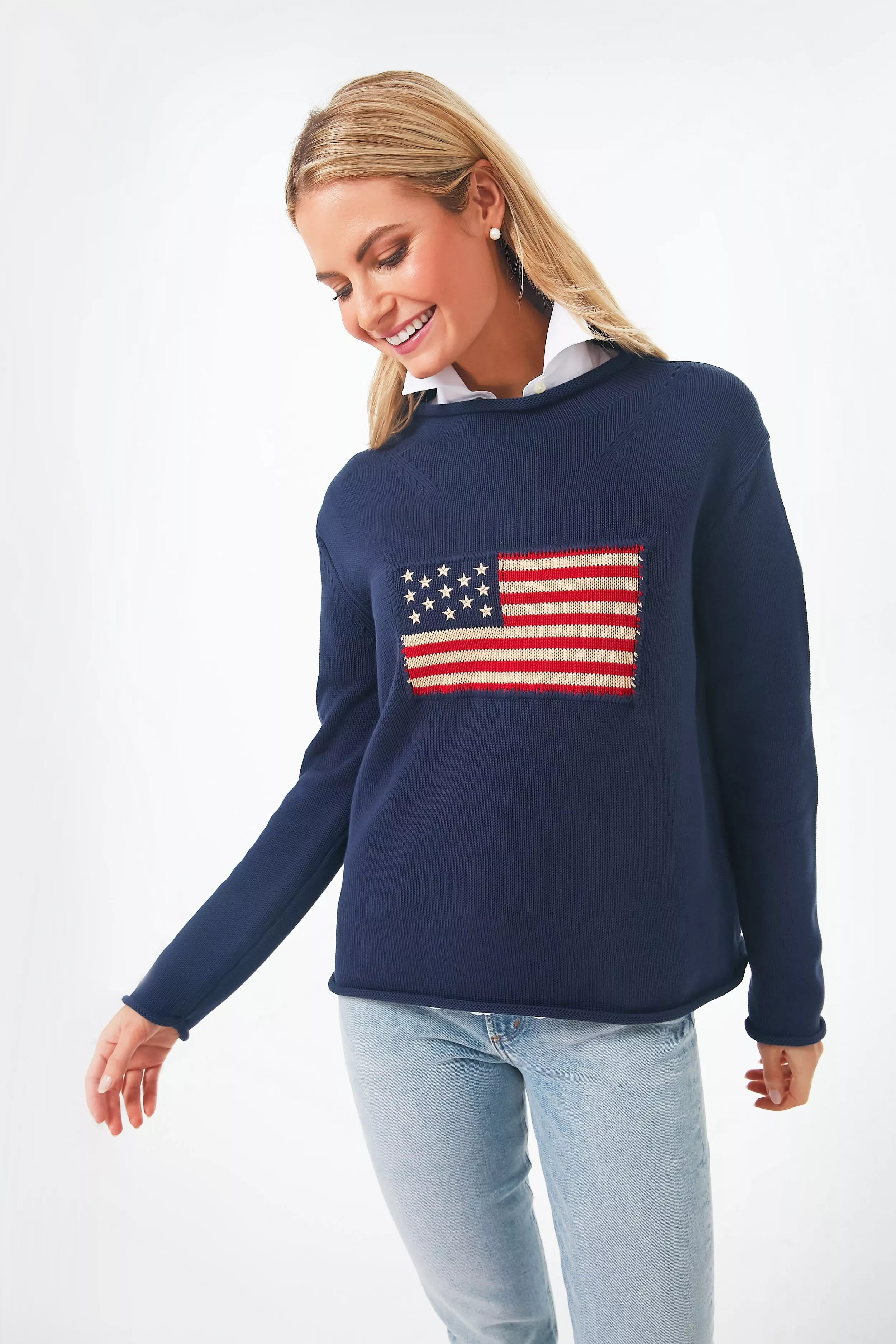 Navy Americana Sweater curated on LTK