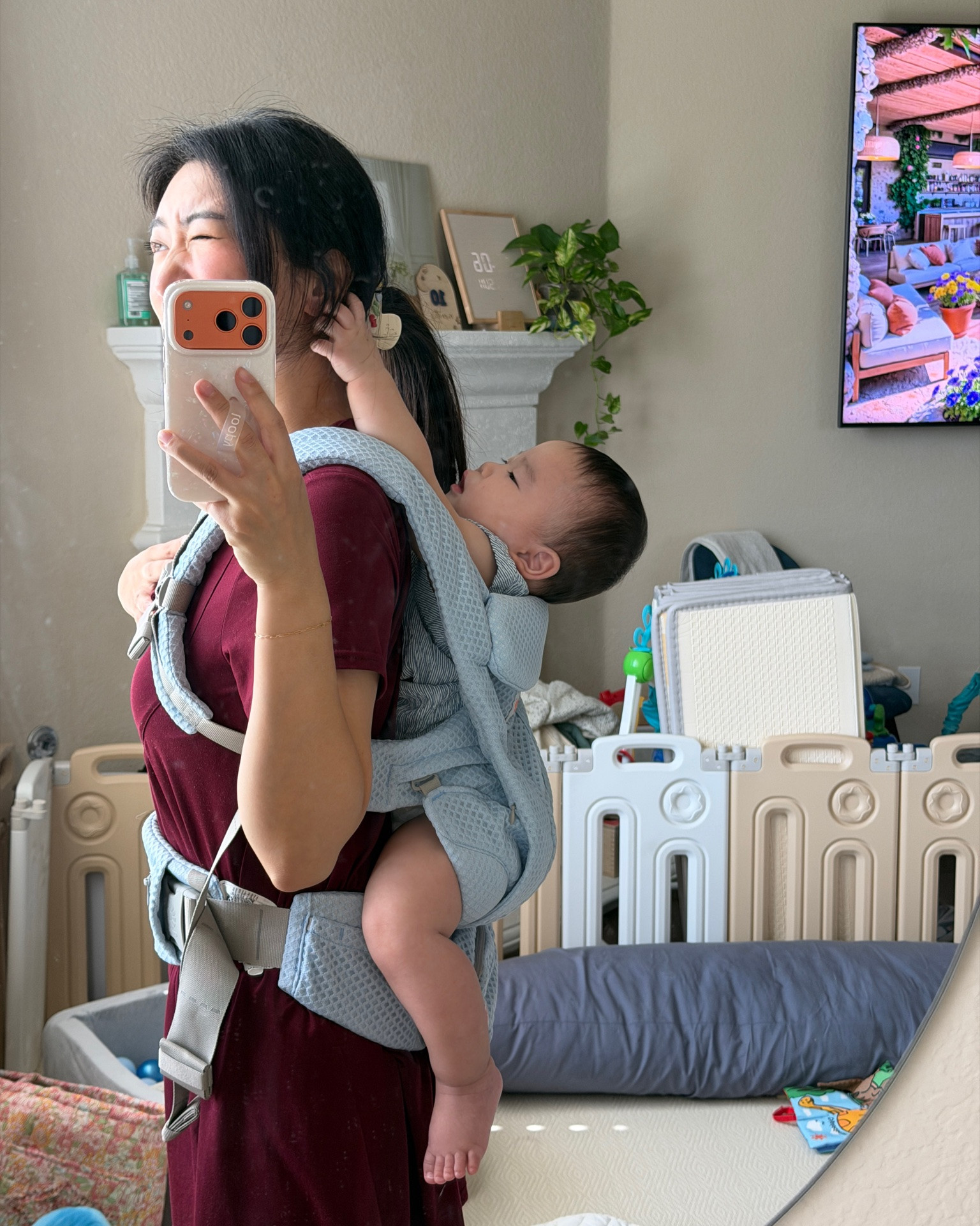 Moved onto this carrier 🩵

#LTKmomlife #LTKBaby #LTKU