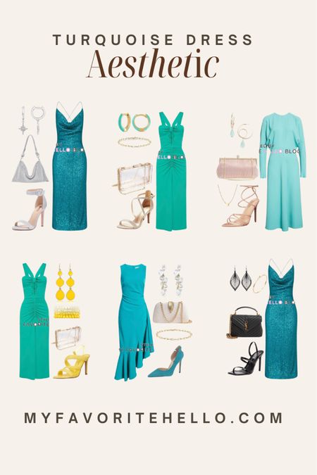 Teal dresses, teal dress outfits, turquoise dresses, wedding guest outfits 

#LTKwedding #LTKshoecrush #LTKparties