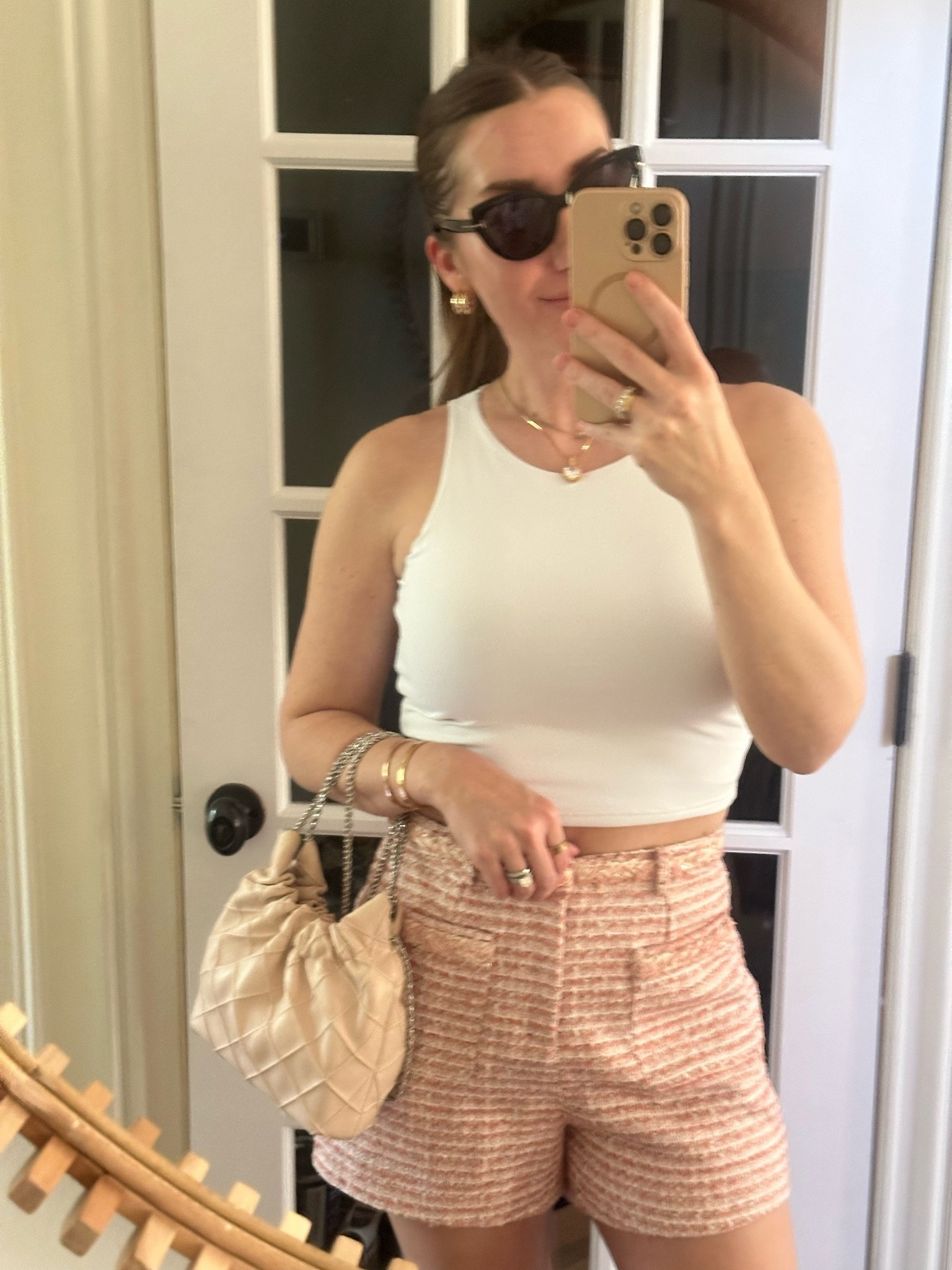 Fav basic tanks (buttery soft) (small) and tweed shorts (m)

#LTKootd