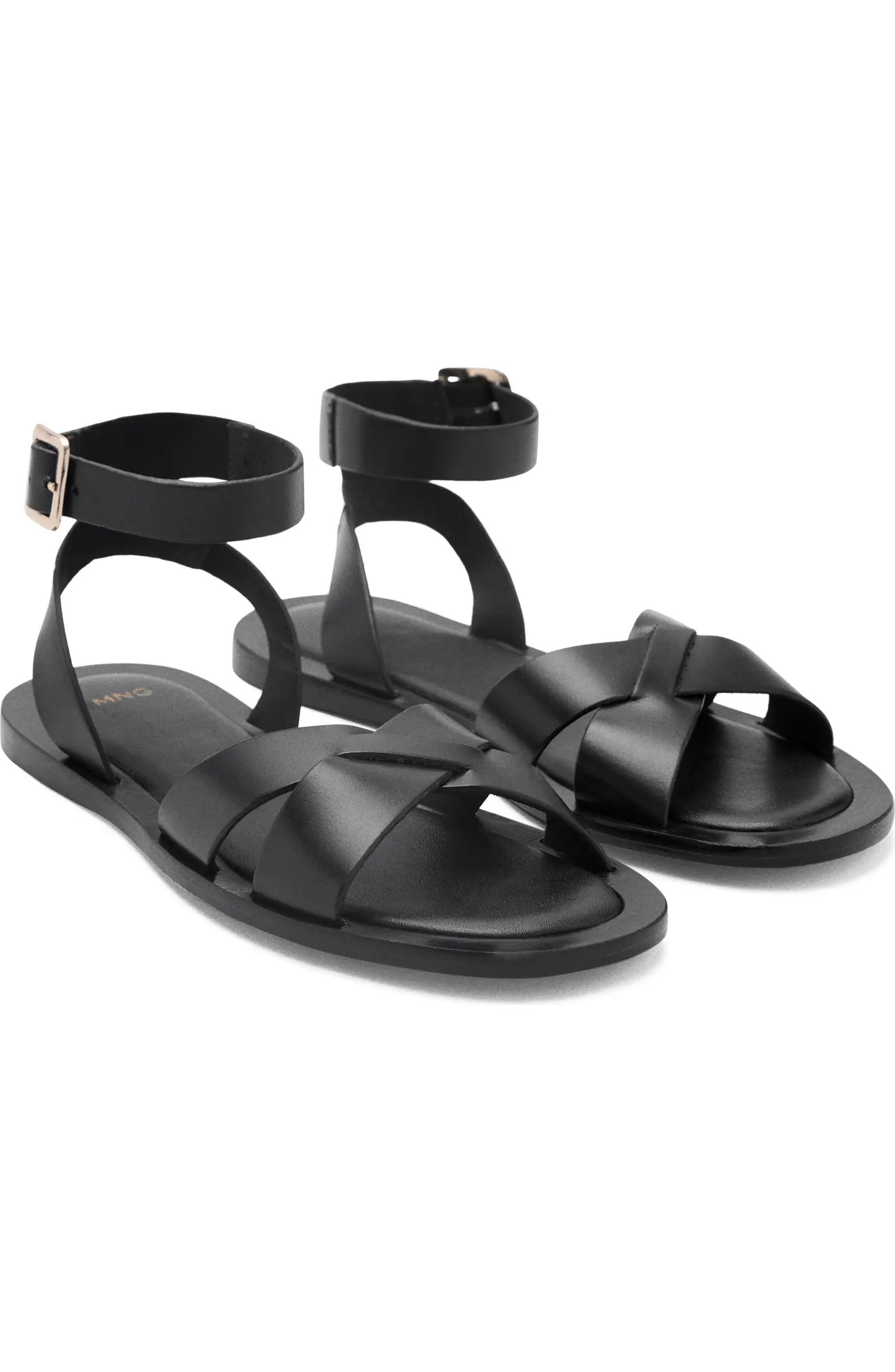 MANGO Ankle Strap Leather Sandal (Women) | Nordstrom | Nordstrom