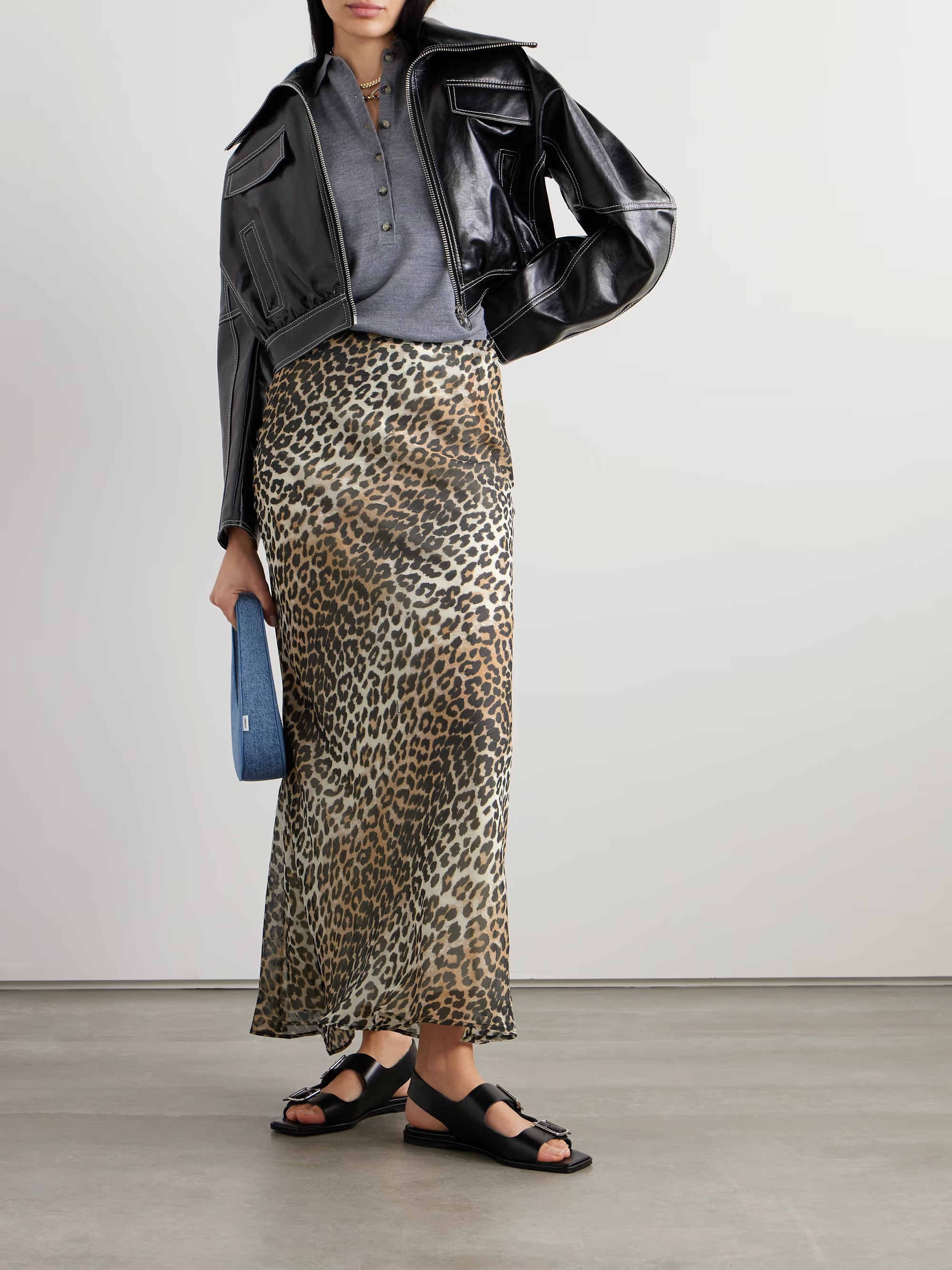 Leopard-print recycled-crepon maxi skirt | NET-A-PORTER (US)