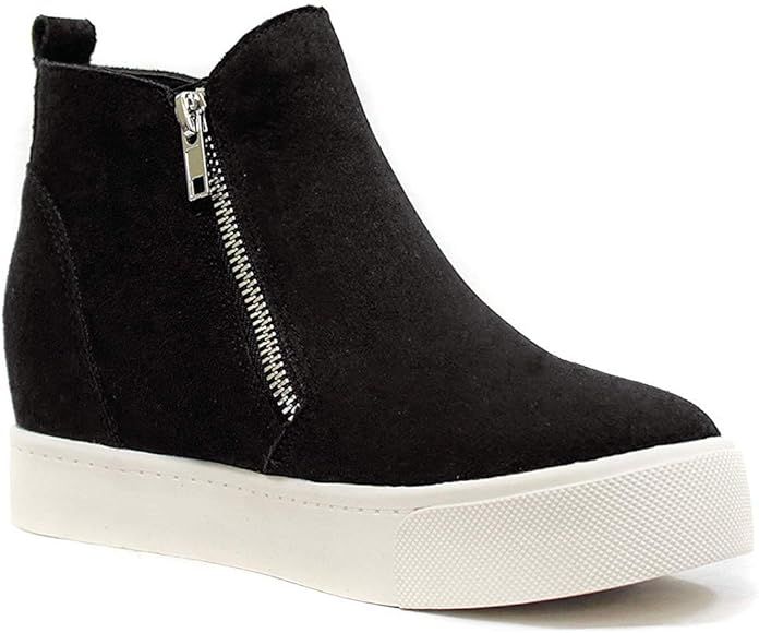 Soda Womens Taylor Nubuck Hight Top Slip On Fashion Sneakers | Amazon (US)