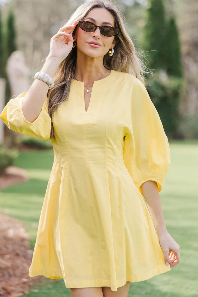 Simple With A Twist Yellow Dress | The Mint Julep Boutique