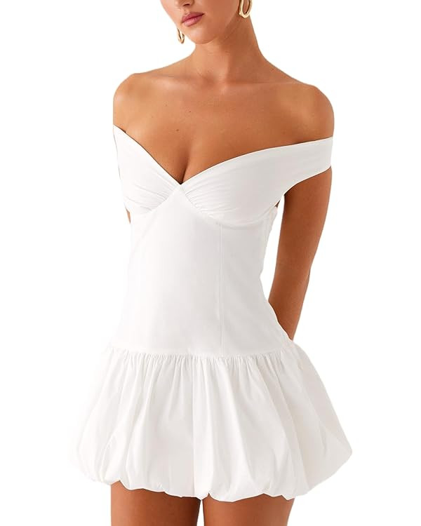 Corset Mini Dress for Women Teens Formal College Graduation Party Short Dresses Cute Flowy Ruffle... | Amazon (US)