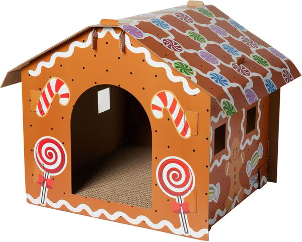 Frisco Holiday Gingerbread Cardboard Cat House | Chewy.com