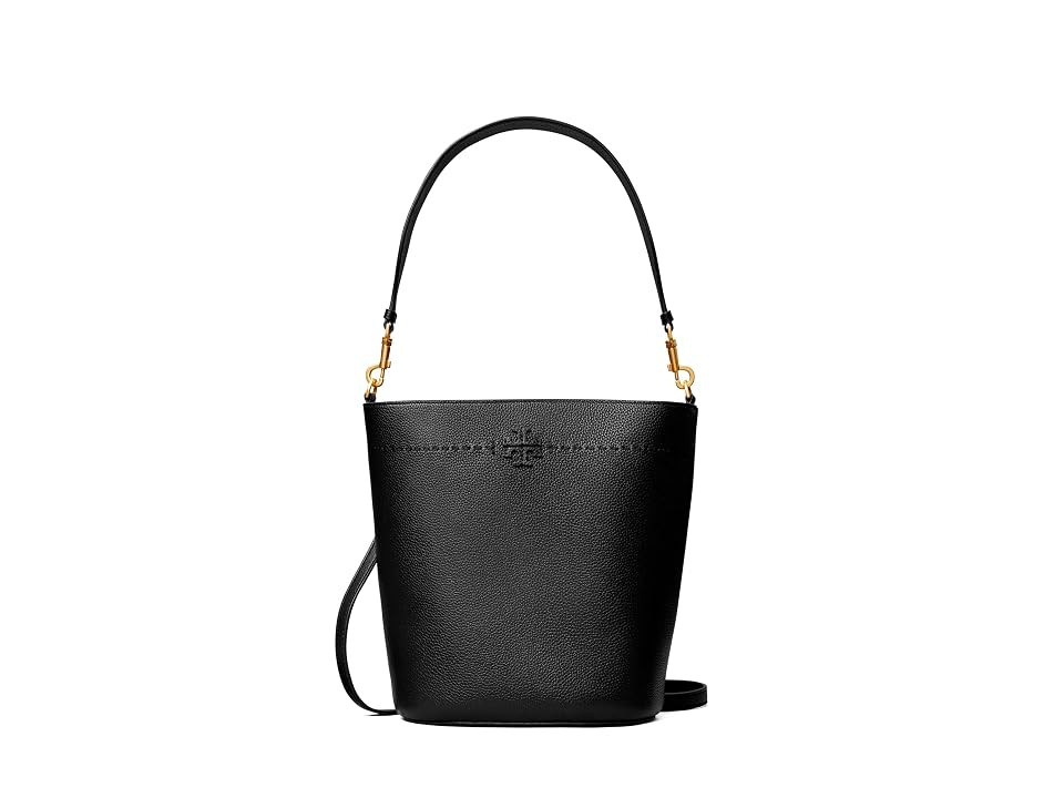 Tory Burch McGraw Bucket Bag Women's Handbags Black, Leather | Zappos