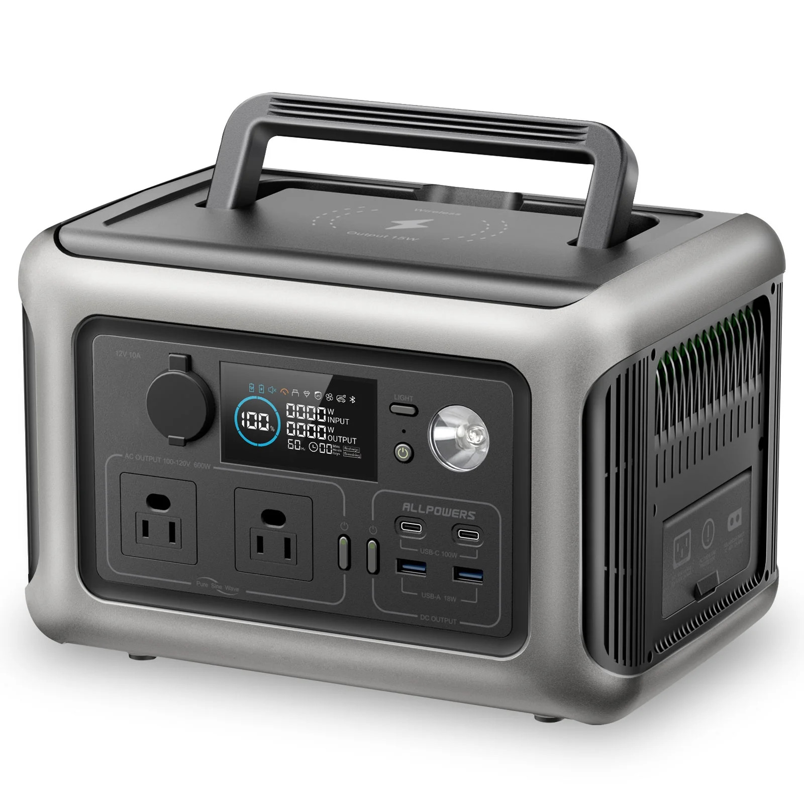 ALLPOWERS R600 Portable Power Station 600W, 299Wh LiFePO4 Battery, Wireless Charging, Solar Gener... | Walmart (US)