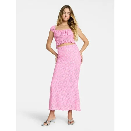 No Boundaries Printed Ruffle Tank and Skirt 2-Piece Set Women s Sizes XXS-XXL | Walmart (US)