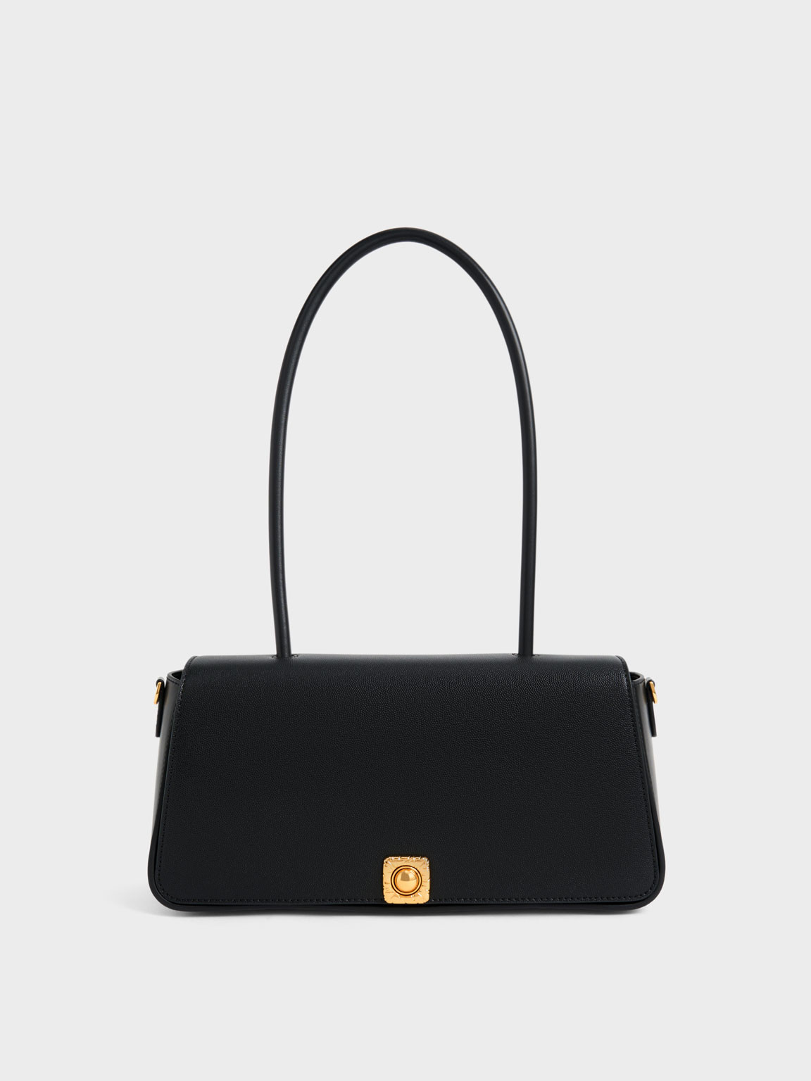 Black Avis Elongated Handle Trapeze Bag | CHARLES & KEITH | Charles & Keith CA