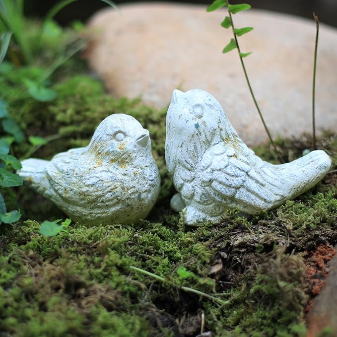 Z&Z ornamentorum Outdoor Bird Statues Decor Figurines for Home Cement Bird Sculpture for Patio Ya... | Amazon (US)