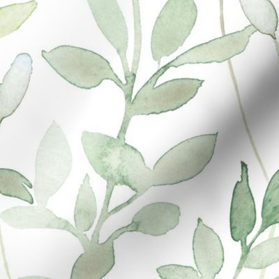 Midsummer / Leaves in light green - large scale | Spoonflower