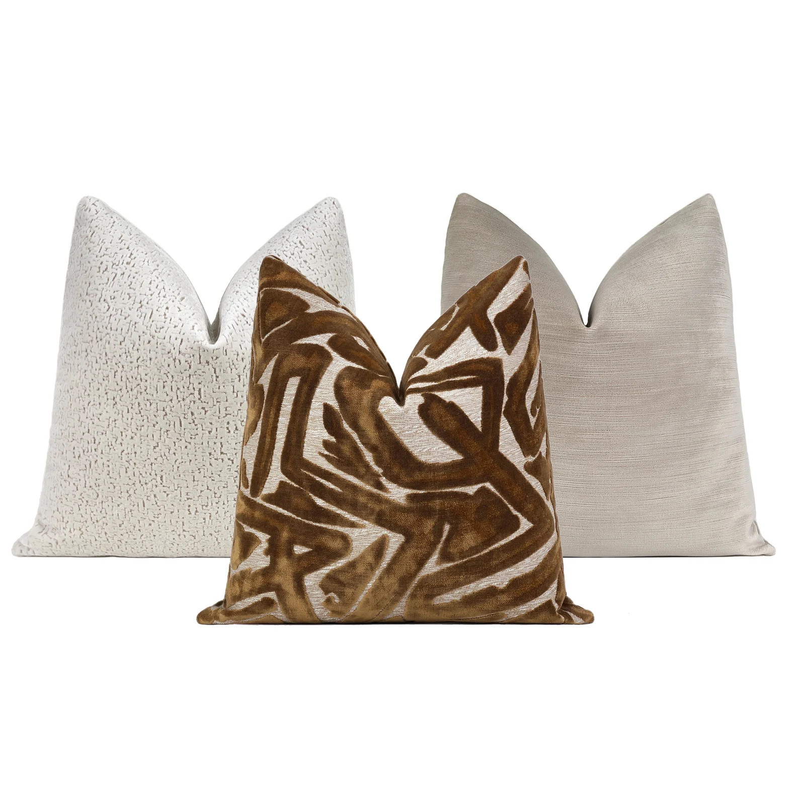 Brown Cut Velvet Pillow Cover, Abstract Designer Throw Pillow Cover 18x18, 20x20, 22x22, 24x24, 2... | Etsy (US)