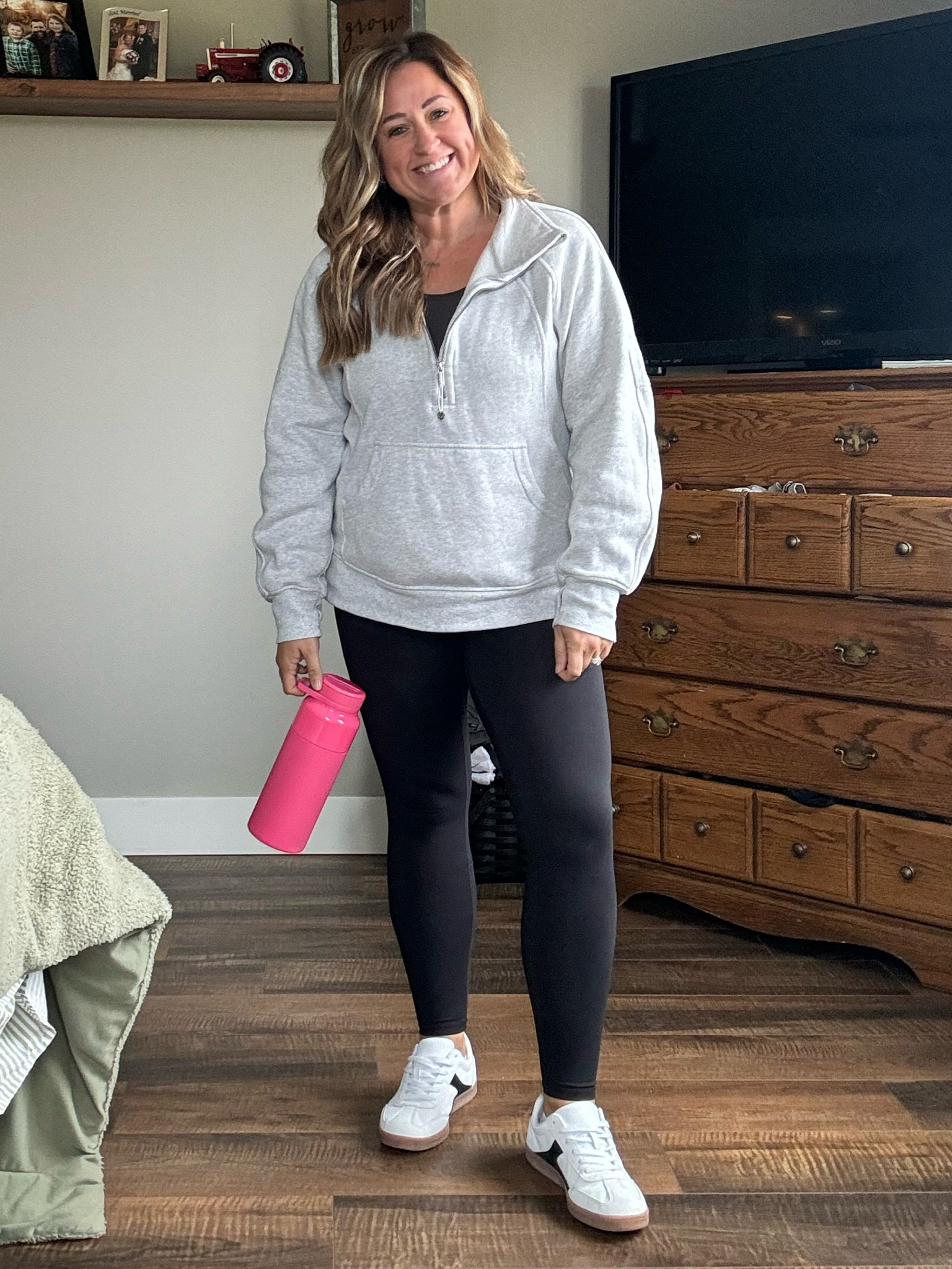 Let’s grab lunch! Sweatshirt is a splurge but worth it! And don’t sleep on these Walmart shoes. Use code FARMFITMOMMA on the Ptula leggings

#LTKMidsize #LTKFitness #LTKActive