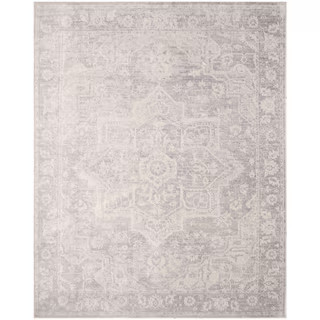 Astra Machine Washable Grey 8 ft. x 10 ft. Distressed Traditional Area Rug | The Home Depot
