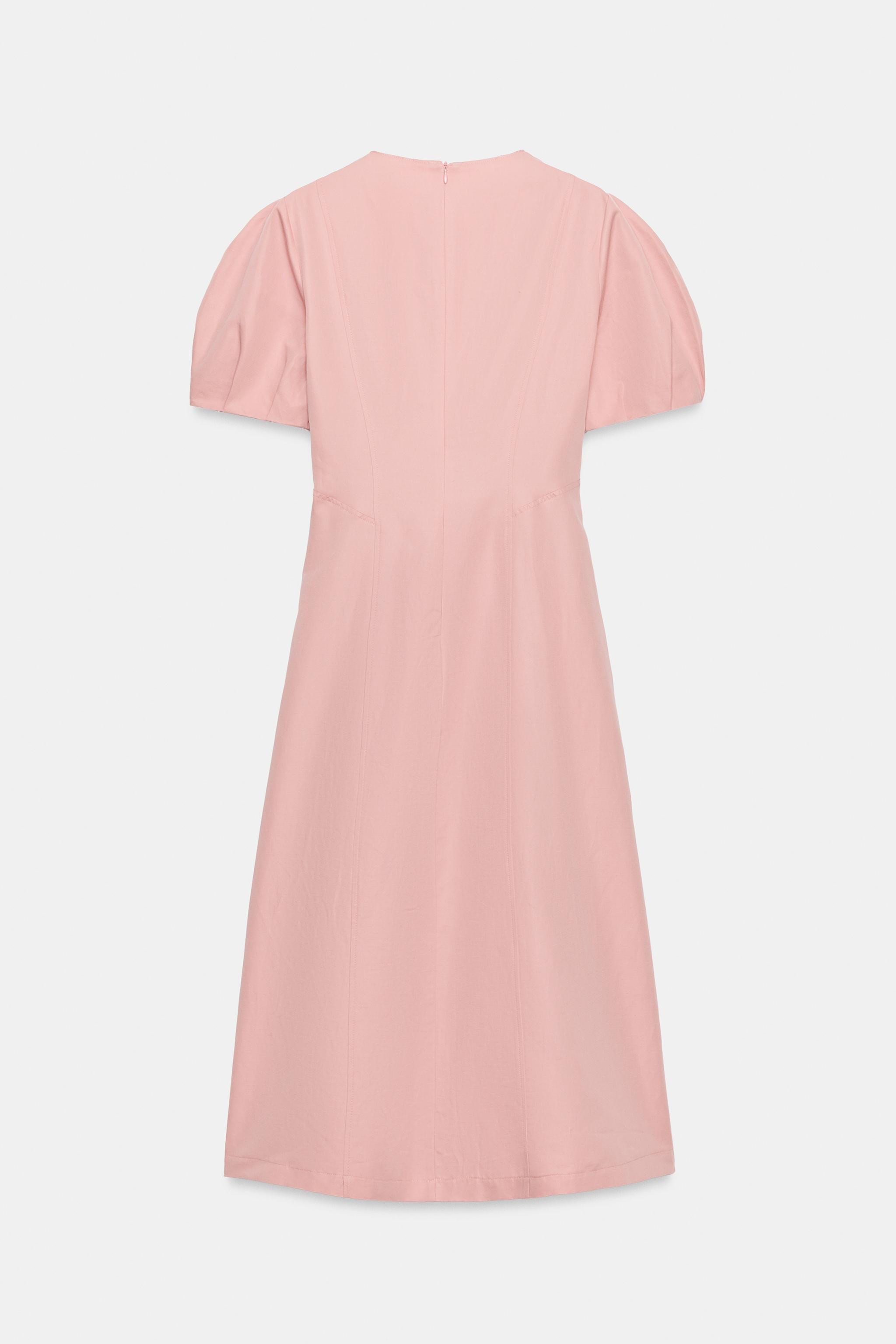ZW COLLECTION LINEN BLEND MIDI DRESS | Zara US