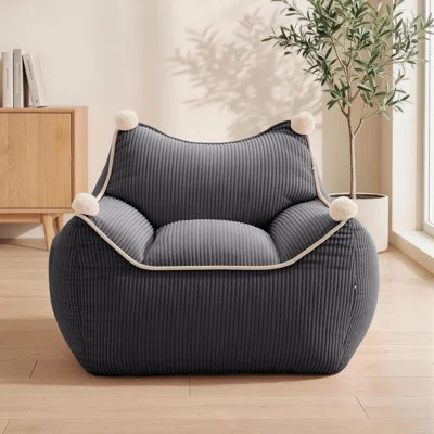 Bean Bag Chair,Giant Bean Bag Couch Cozy with Foam Filler, Large Corduroy Comfy Beanbag Chair with Back Support | Wayfair North America