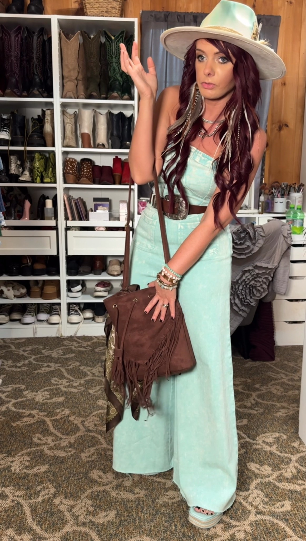 This jumpsuit man….. sooo good!!!
I got mine from Pieces Too, a little boutique I can’t tag on here. ☹️. The brand is Wysteria Lane & they make other colors too. But I did find one on Poshmark in a small, so linking it. 
I’m in a size S. I did have to cut the bottom of the pants since I’m 5’1”, but I just left em raw hemmed.

#LTKootd #LTKgrwm #LTKPetite
