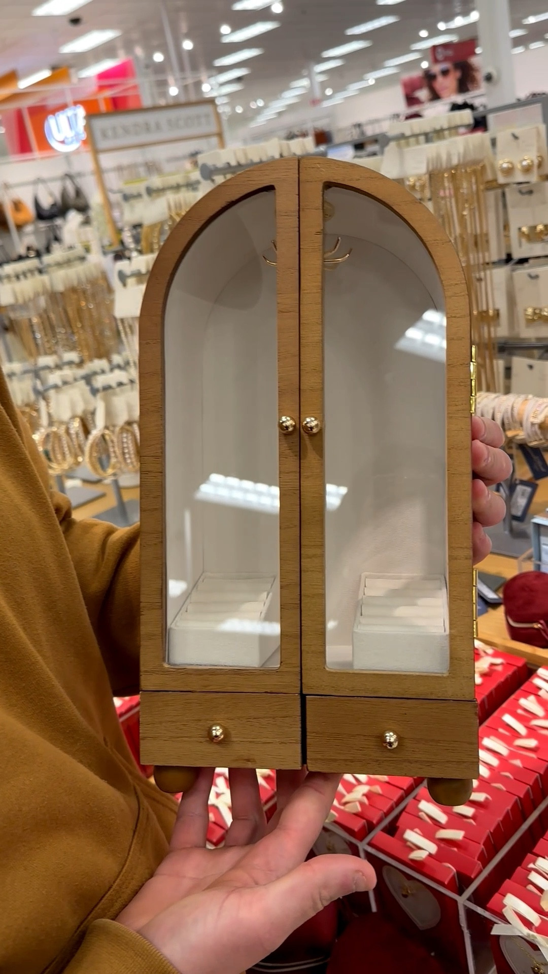 Wooden Arched Open Display Cabinet Jewelry Organizer - A New Day™ Brown

This target jewelry box is so beautiful and honestly reminds me of the arch storage cabinet we have at home lol. Would be perfect for gifting to a jewelry lover! 

Jewelry box, jewelry organizer, teen gift idea, girl gift idea, gifts for her, gifts for her under $50

#LTKGiftGuide #LTKFindsUnder50 #LTKHoliday