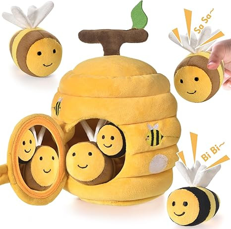 Baby Toys for 1 Year Old, Soft Beehive with 5 Stuffed Bees, Crinkle, Rattle, Mirror, Montessori T... | Amazon (US)
