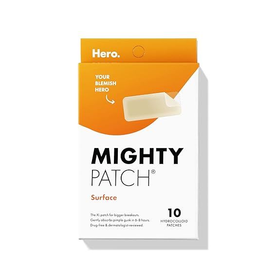 Mighty Patch Surface from Hero Cosmetics - Hydrocolloid Spot Patch for Body, Cheek, Forehead, and... | Amazon (US)