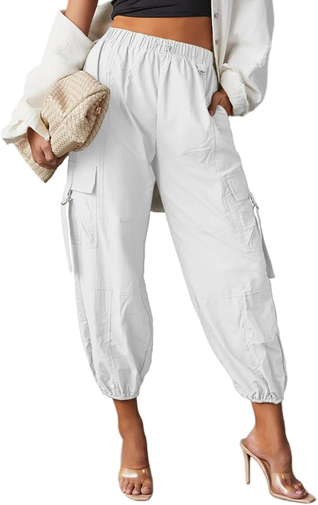 Dokotoo Cargo Pants Women 2024 High Waist Casual Work Hiking Pants for Women with 5 Pockets Pants | Amazon (US)