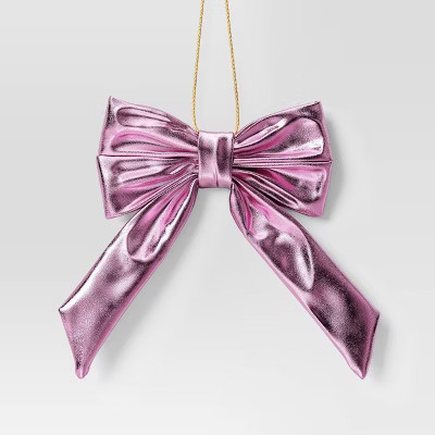 6.75" Christmas Metallic Bow Ornament Light Pink - Wondershop™ | Target