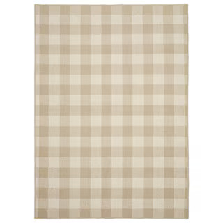 Country Living Tan/Ivory 7 ft. x 10 ft. Checker Board Polypropylene Area Rug | The Home Depot