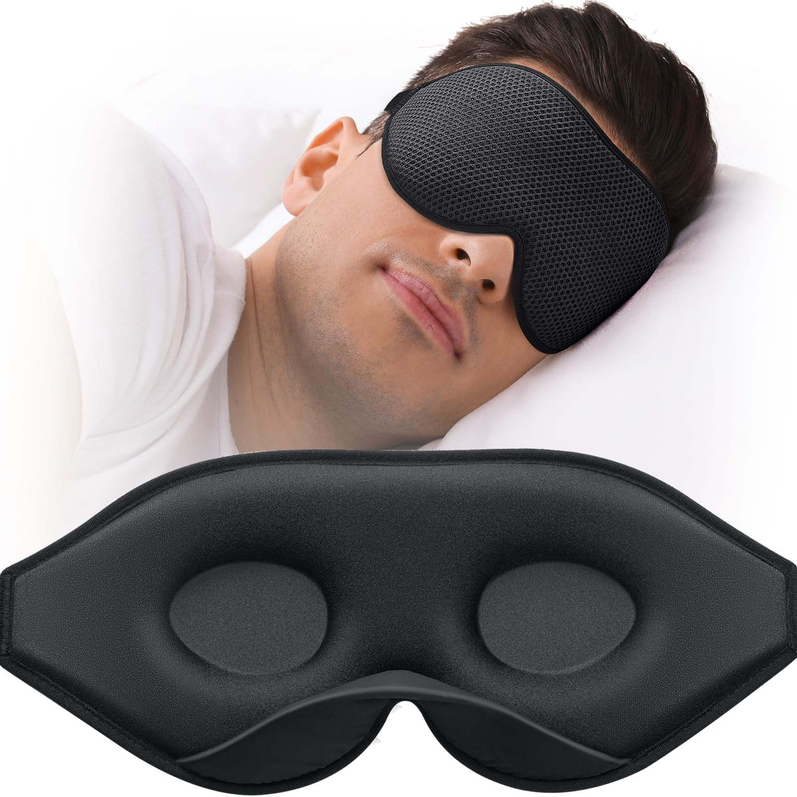 Sleep Mask for Side Sleeper, Eye Mask for Sleeping Women Men, 3D Contoured Cup No Eye Pressure 10... | Amazon (US)