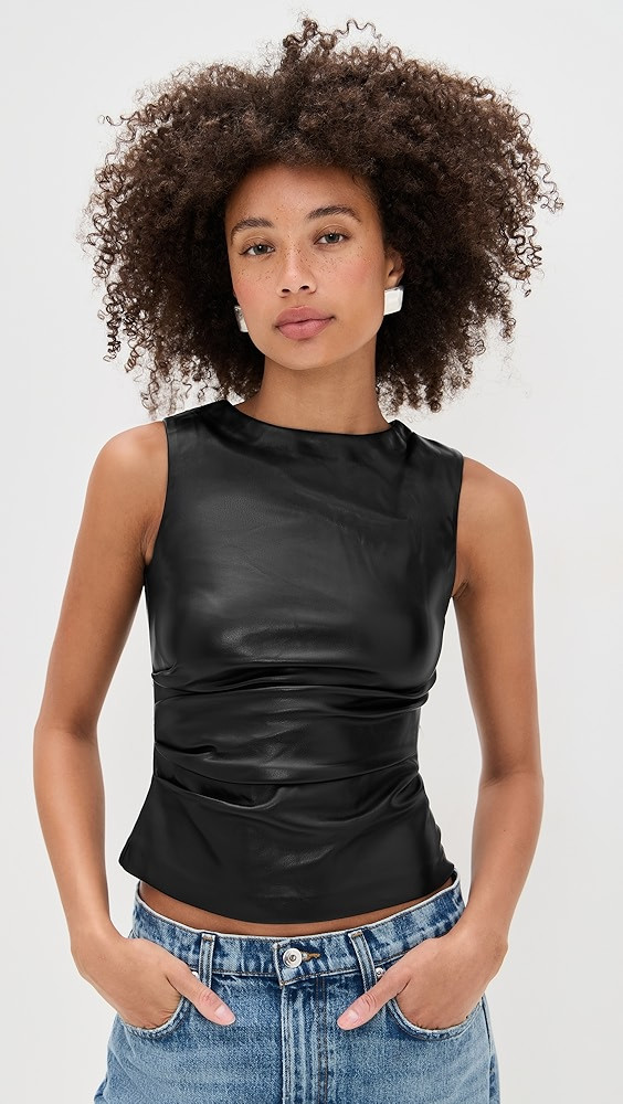 The Meg Vegan Leather Top | Shopbop