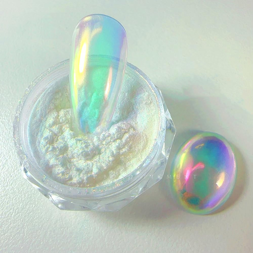 Pretty Diva 0.3g Mermaid Unicorn Chrome Nail Powder, Aurora Iridescent Chrome Powders for Nails, ... | Amazon (US)