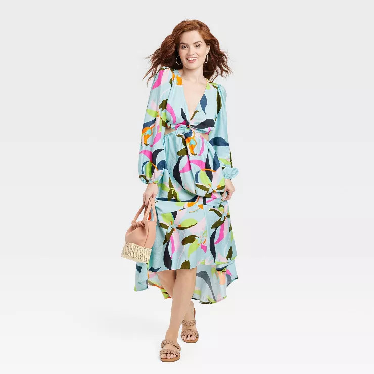 Women's Long Sleeve Twist Cut Out Dress - A New Day™ | Target