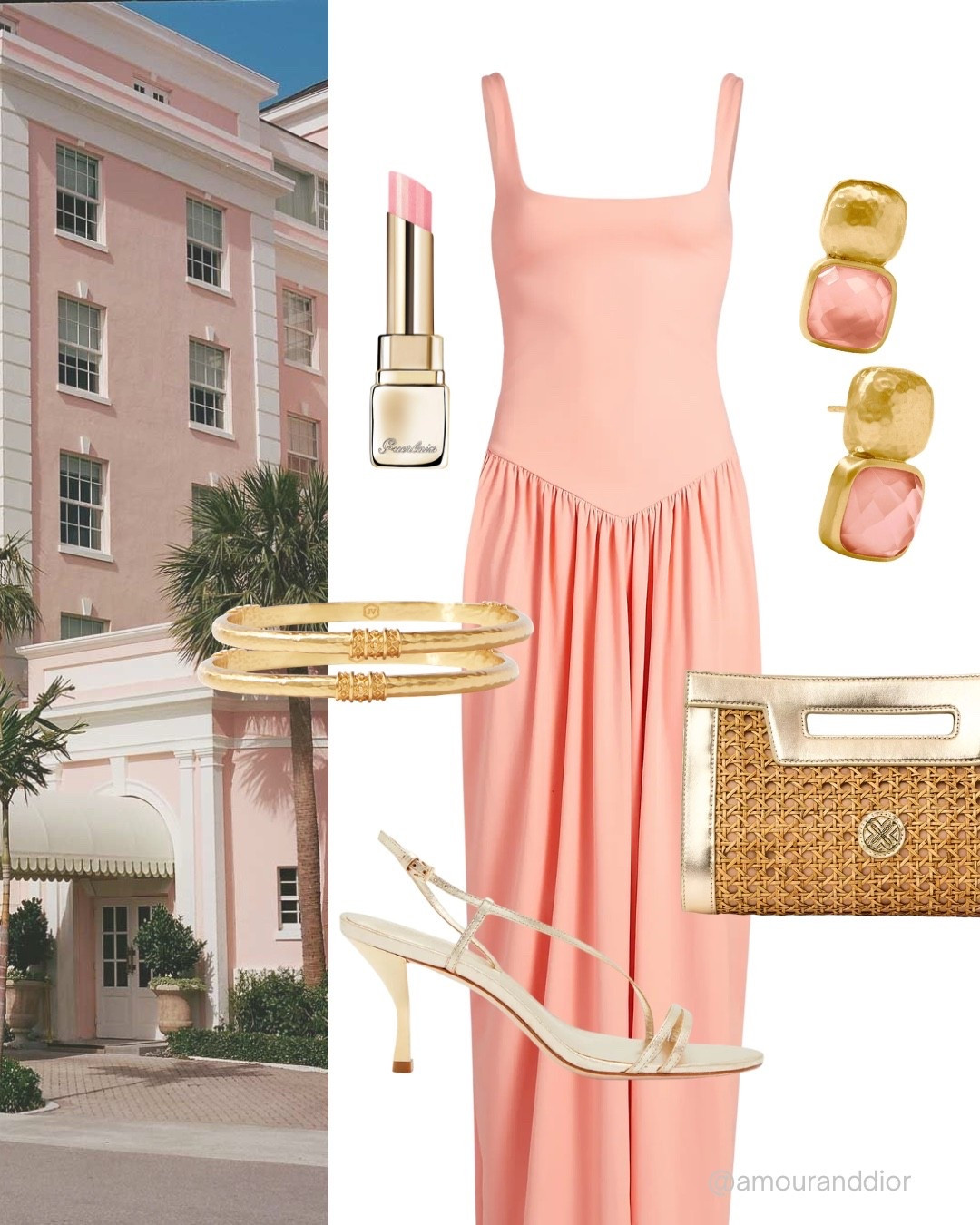 Dinner date dress 🪸 beach vacation outfit, palm beach, South Florida, maxi dress, gold jewelry, pink, coral, peach dresses, the colony hotel outfit

#LTKTravel #LTKOver40 #LTKSeasonal