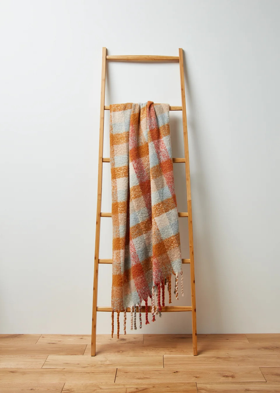 Orange Checked Throw (130cm x 150cm) | Matalan (UK)