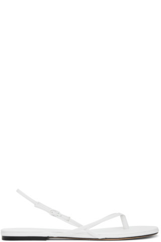 White Wishbone Flat Sandals | SSENSE