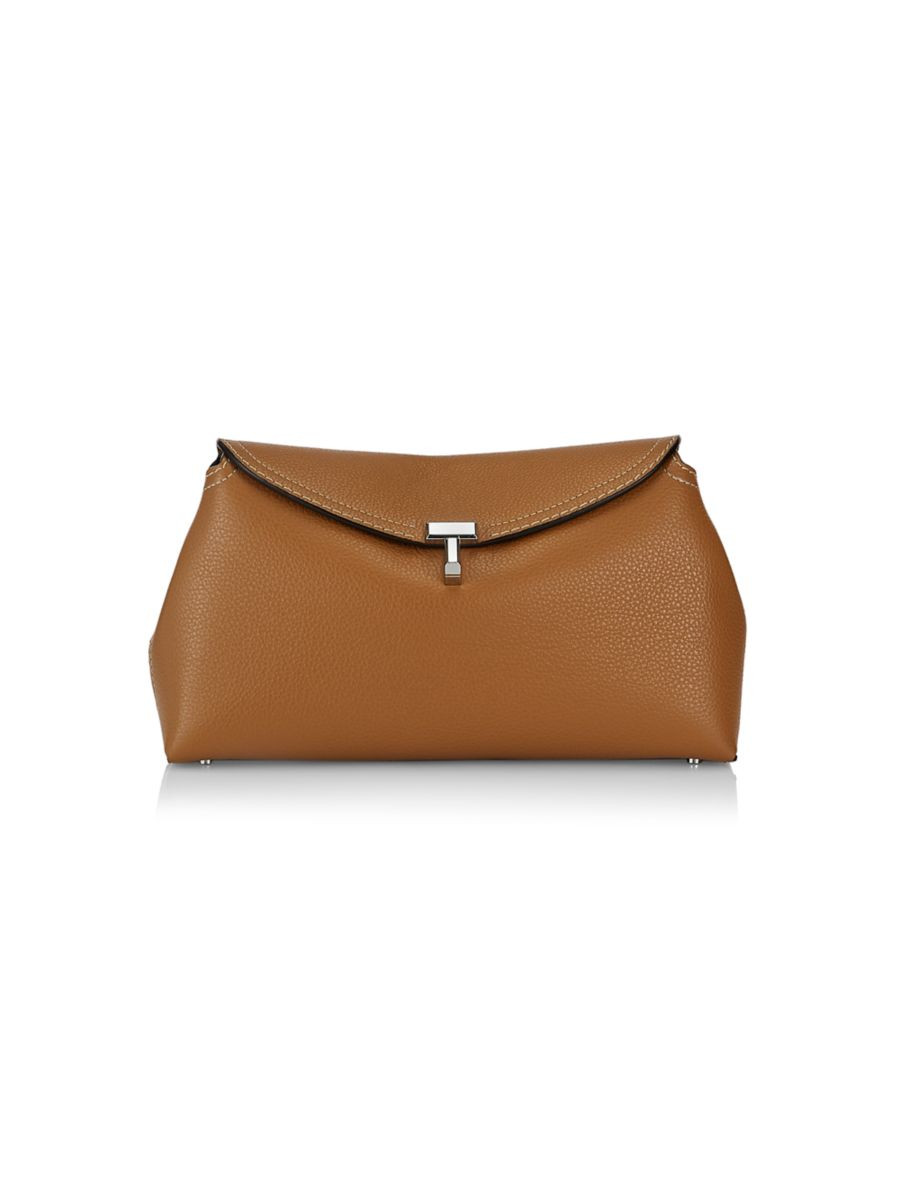 T-Lock Leather Clutch | Saks Fifth Avenue