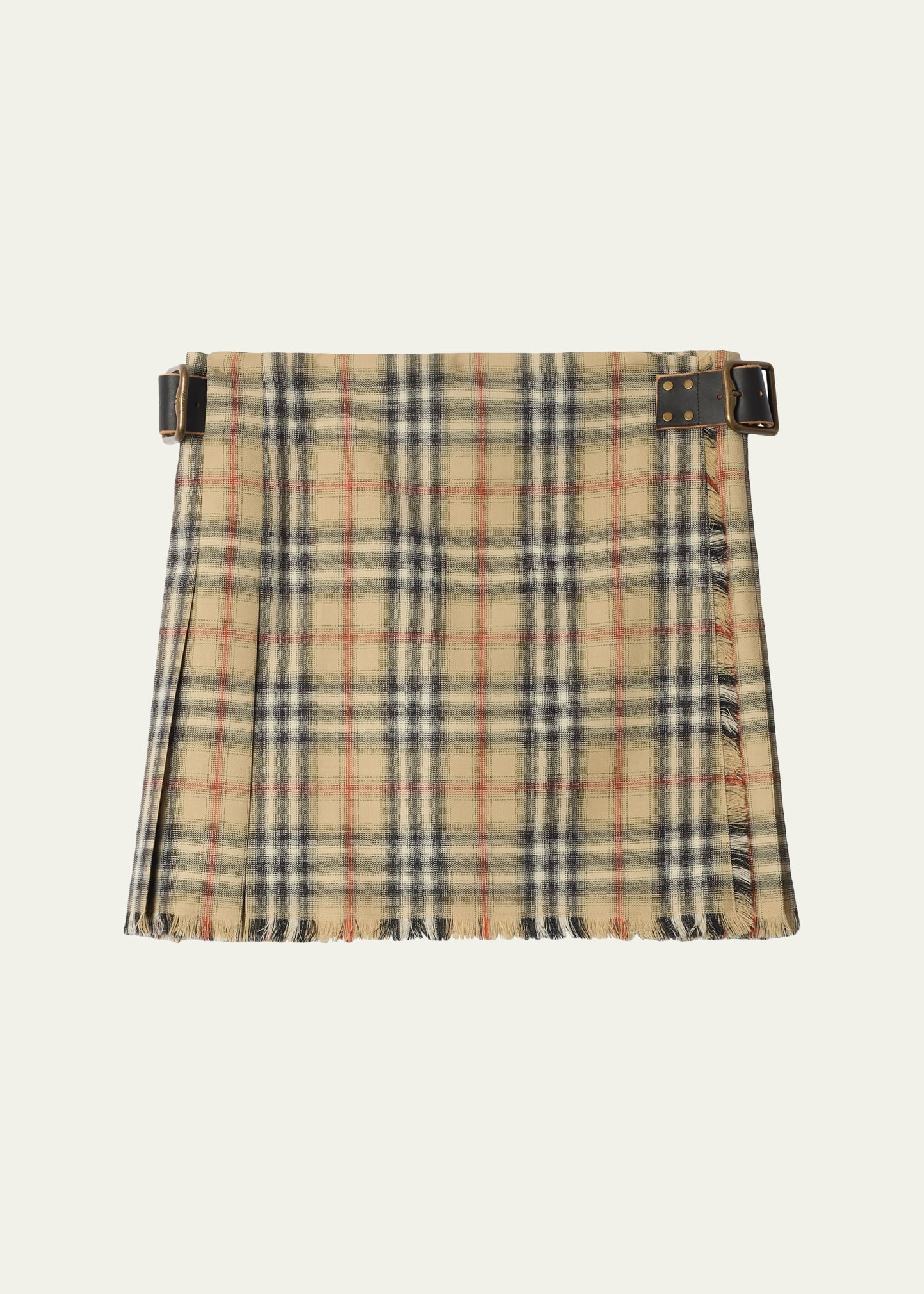 Burberry Skye Check Buckled Mini Wrap Skirt | Bergdorf Goodman