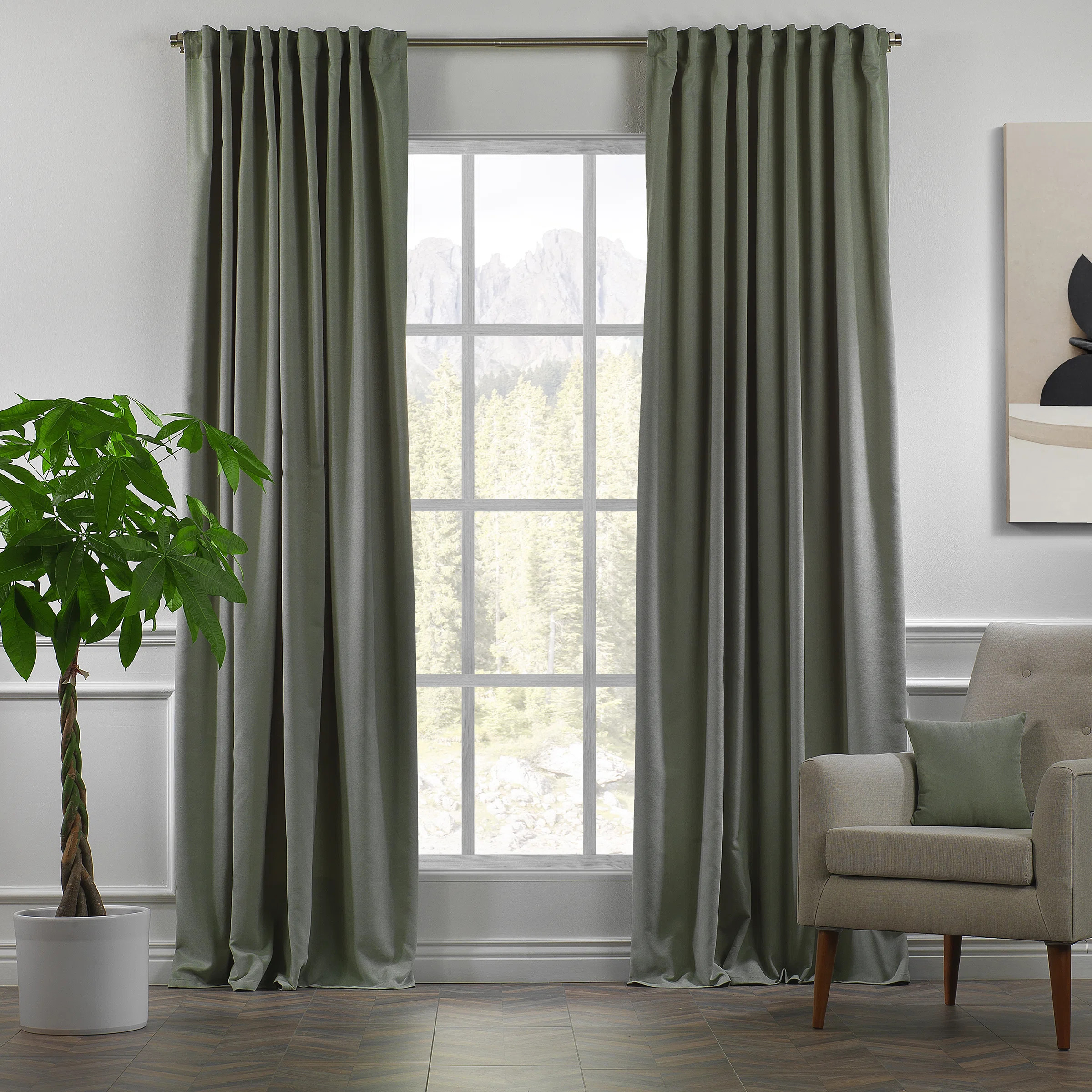 Solid Room Room Darkening Tab top Curtain Panels (Set of 2) | Wayfair North America