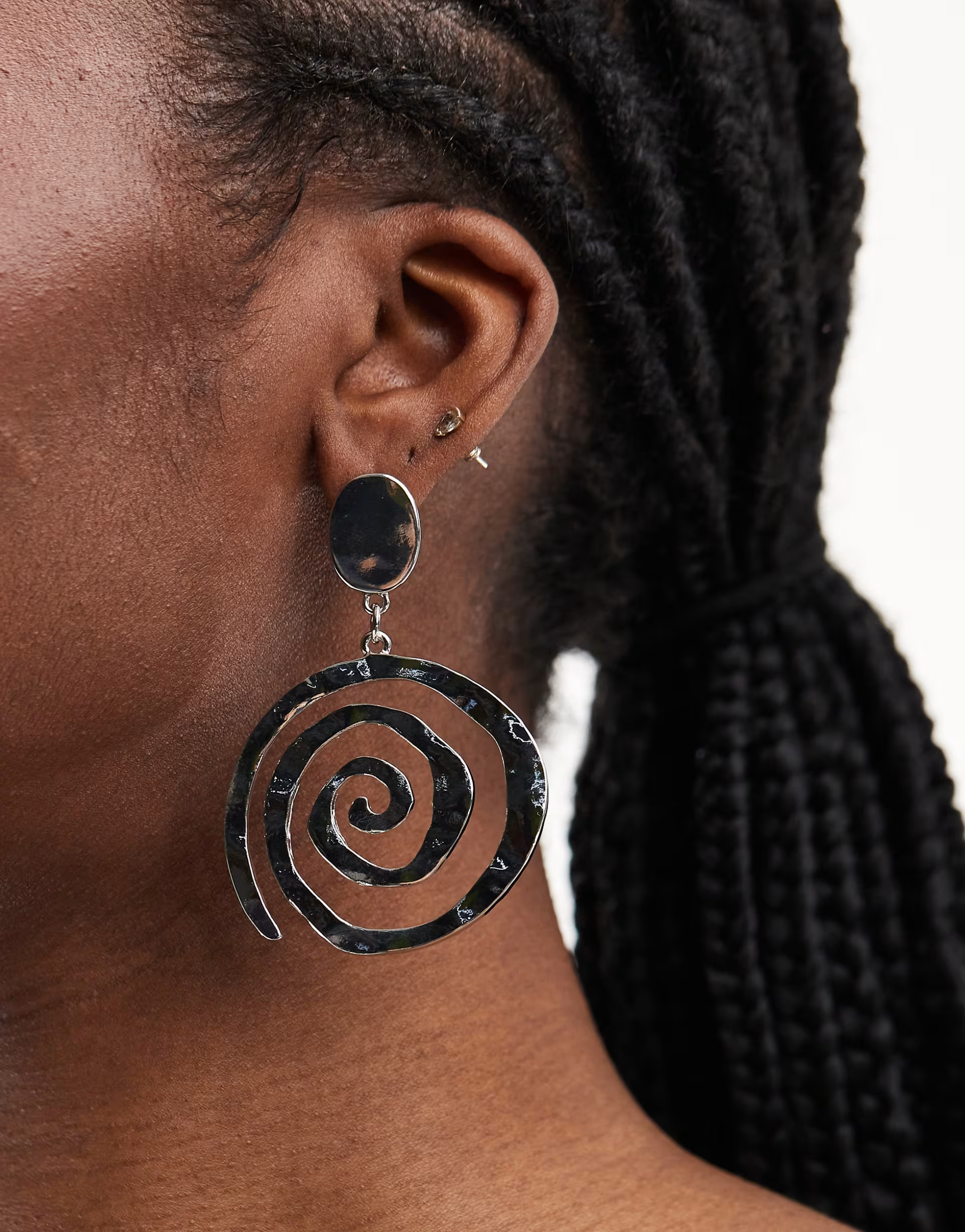 DesignB London large swirl drop earrings in silver  | ASOS | ASOS (Global)