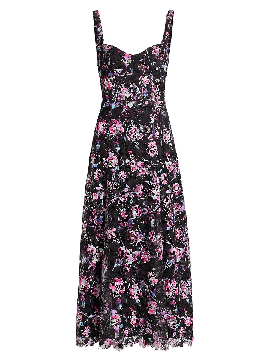 Women's Manon Floral Lace Midi-Dress - Branching Florals - Size 14 | Saks Fifth Avenue
